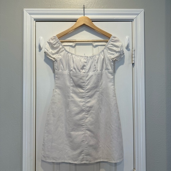NWT Peppermayo Milkmaid Mini Dress Women’s Sz 8 White Organic Cotton Feminine - Picture 3 of 9